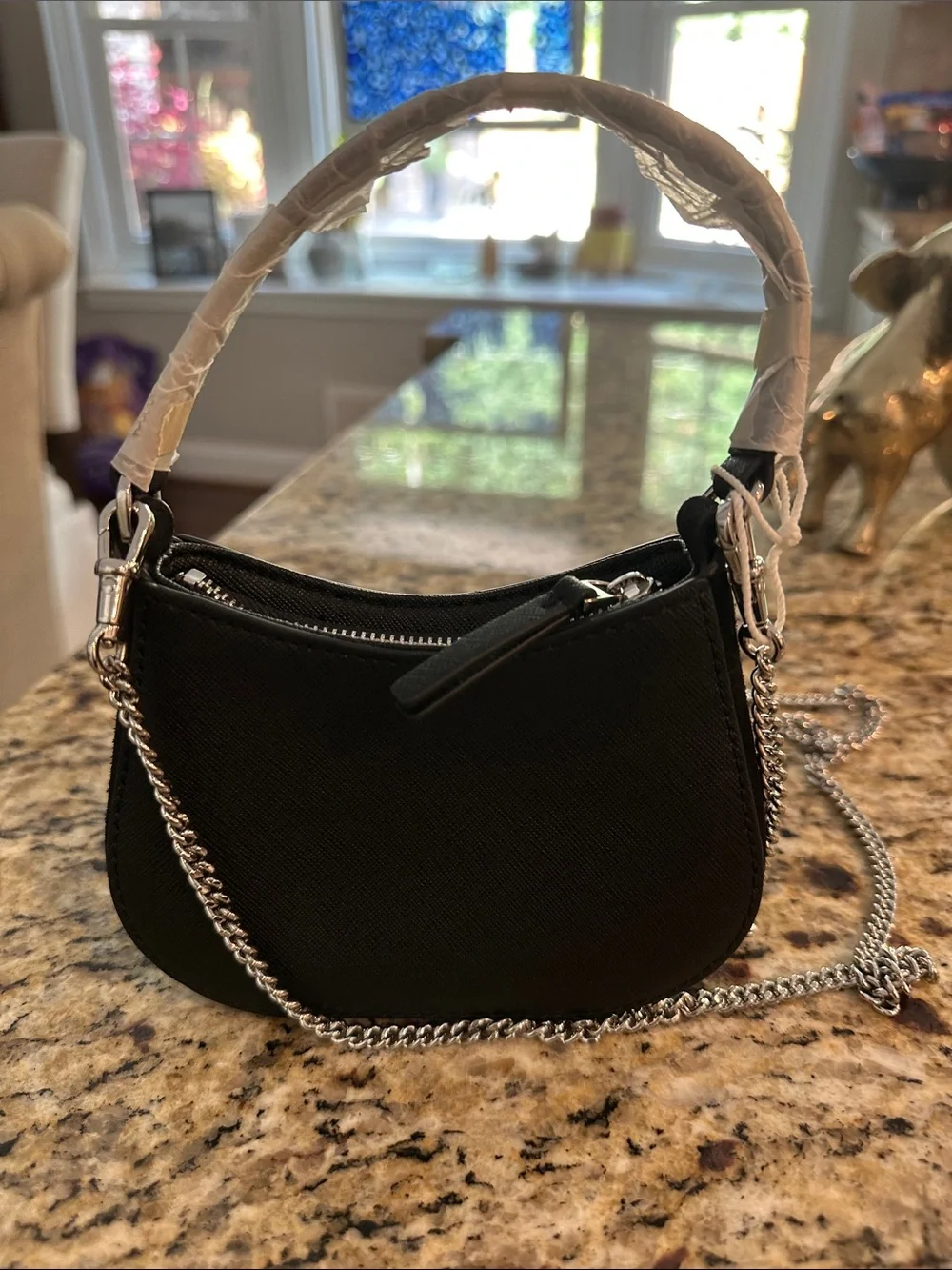 Tory Burch Black Studded Mini Bag with Top Handle NWOT Emerson crystals nano
